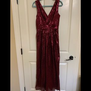 Beautiful deep red sequence dress. Perfect for elegant occasions.
